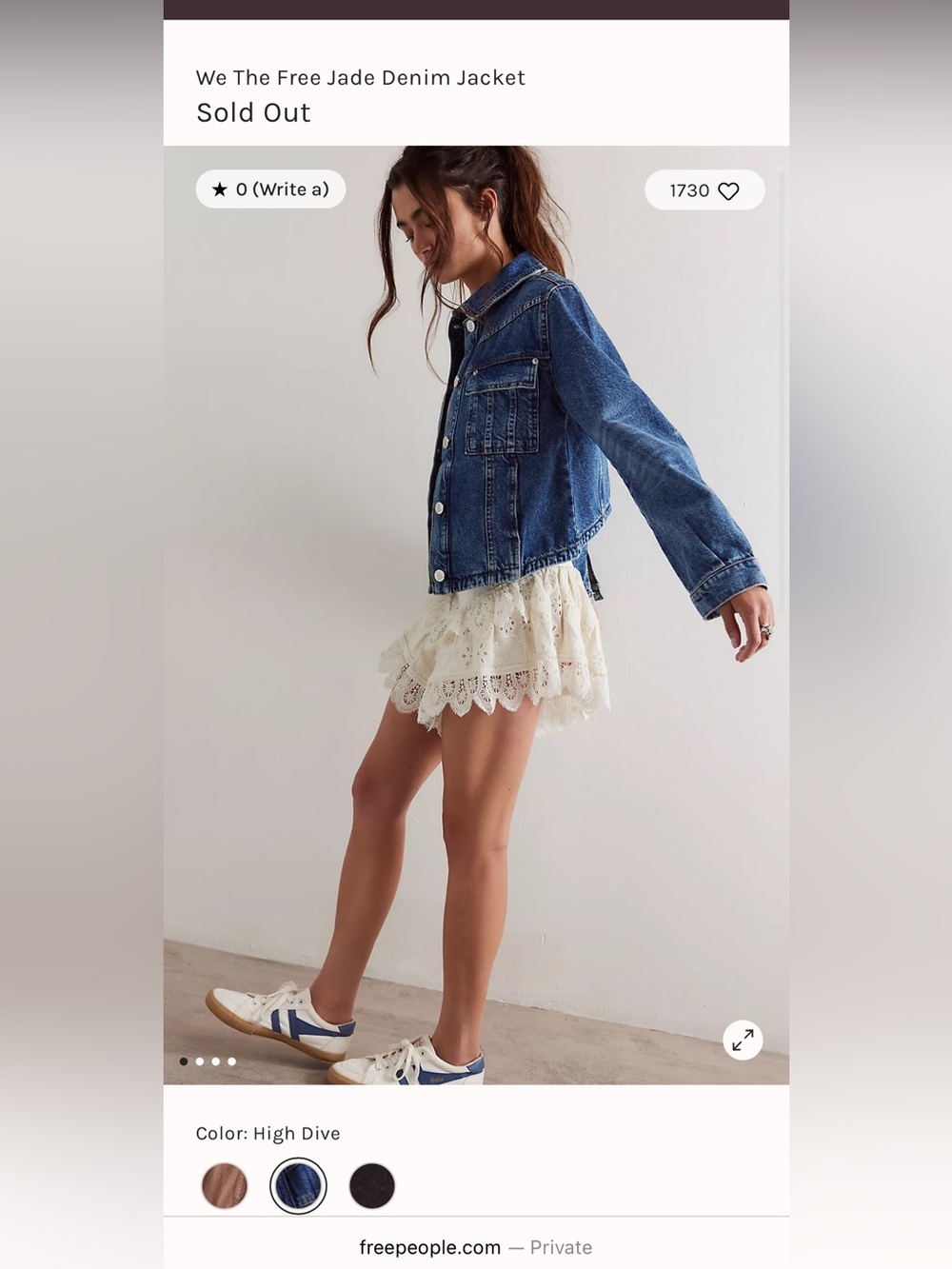 We The Free Jade Denim Jacket in High Tide Blue XS NWT - Picture 6 of 6